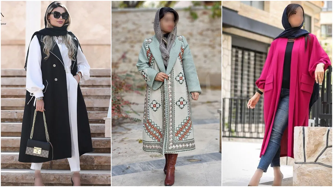 مانتوهای بلند با برش عمودی و یقه هفت-براکو