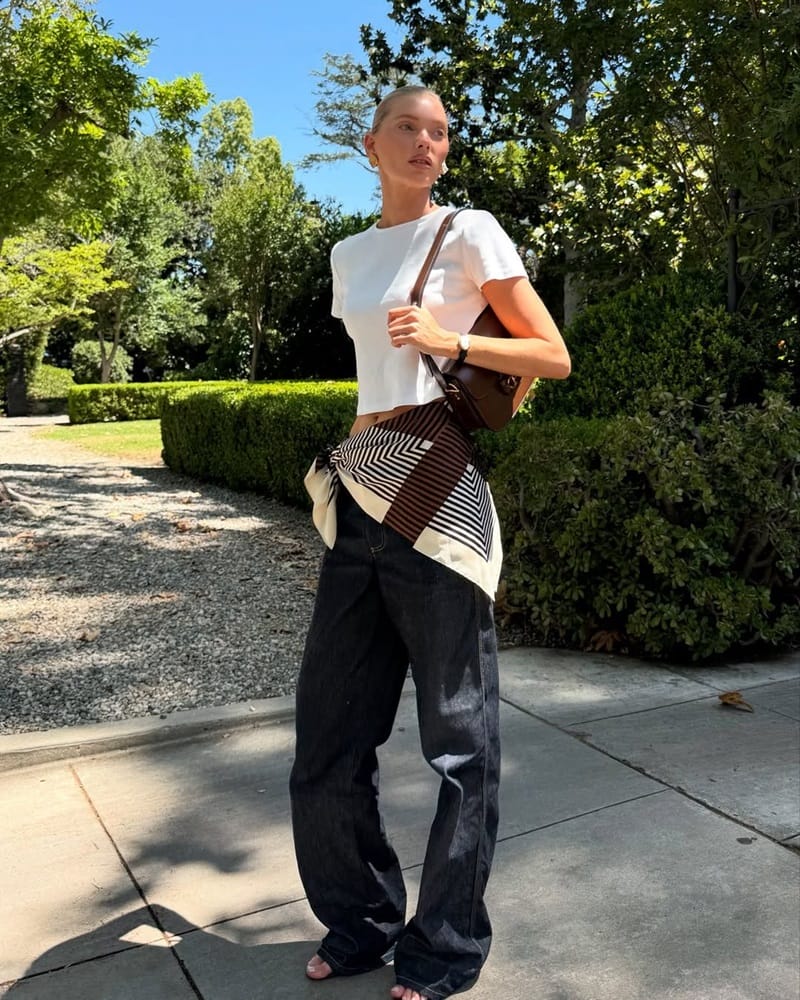 نحوه استایل کردن با اسکارف دور کمر-براکو